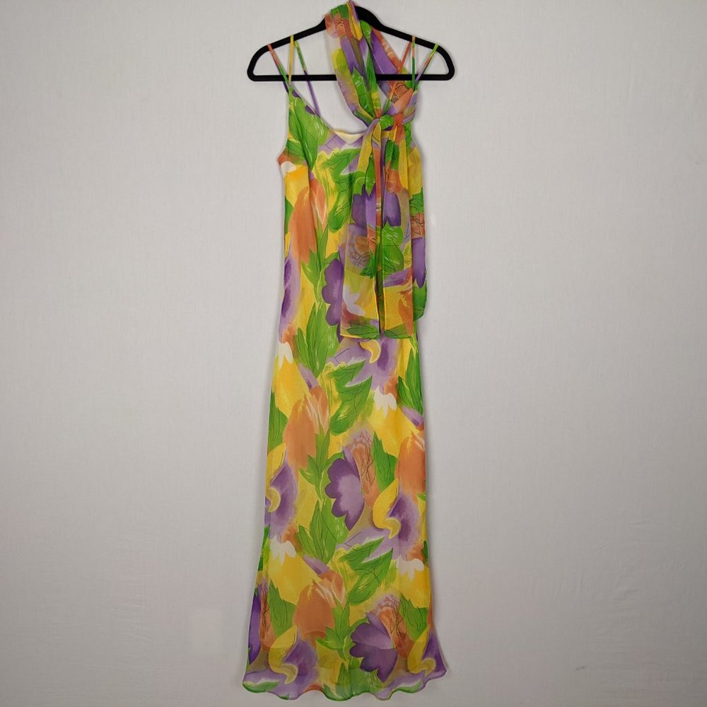 Nina Austin summer colorful maxi dress M - Picture 2 of 10